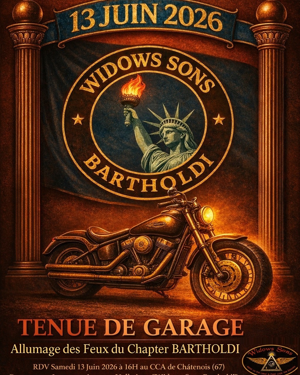 Samedi 13 juin allumage des feux du chapter Bartholdi.👍
widows-sonsfrance.fr
#widowssons #widowsonsfrance #widowssonsmra #francmaçon #francmaçonnerie #bikers